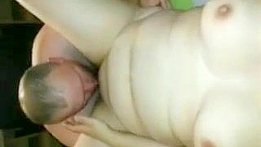 Chubby MILF Threesome with Hubby & Friend