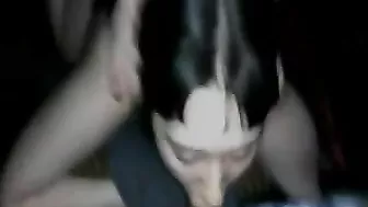 Amateur Brunettes in a Gangbang Threesome with Double Penetration