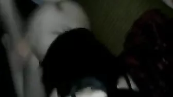 Amateur Brunettes in a Gangbang Threesome with Double Penetration