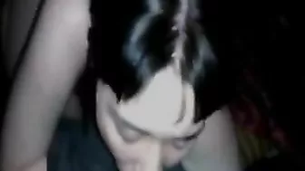 Amateur Brunettes in a Gangbang Threesome with Double Penetration