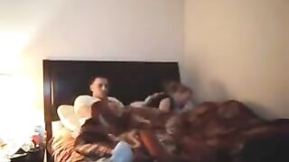 Amateur Black Gangbang Threesome with BBC and Spitroast