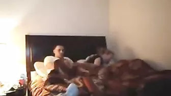 Amateur Black Gangbang Threesome with BBC and Spitroast