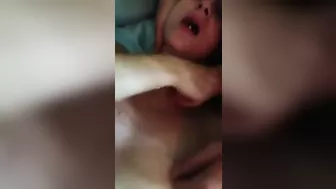 Petite Blonde Teen Gangbanged in Homemade Threesome