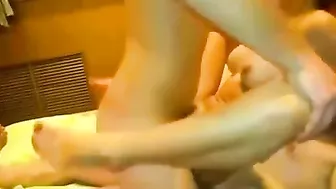 Small Brunet Amateur Gets Gangbanged with Double Penetration & Orgasm