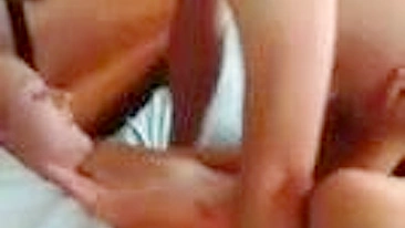 Petite Blonde Teen Gangbanged in Homemade Threesome #Wife, #3some