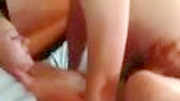 Petite Blonde Teen Gangbanged in Homemade Threesome #Wife, #3some