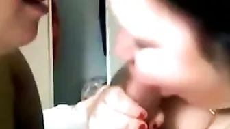 Amateur BBW Threesome Blowjob Cum in Mouth Group Sex