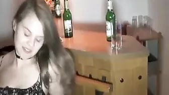 Brunette Swinger Gets Gang-Banged at Party with Big Boobs and Cum in Mouth