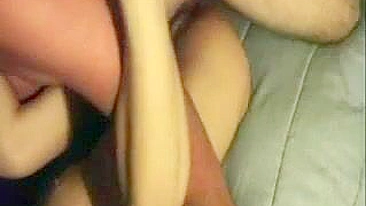 Skinny Brunette Teens' Homemade Threesome Cumming in Mouth