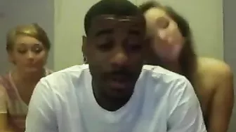 Interracial Gangbang with Big Black Cock in Homemade Threesome