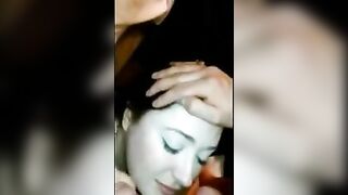 Amateur Slut Gets Double Facial in Homemade Threesome