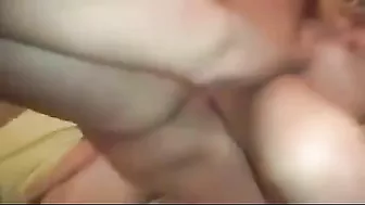 Small Titted Brunette Gets Double Penetrated in Amateur Gangbang