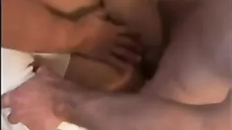 Skinny MILF with Small Tits Gets Creamed in Amateur Threesome