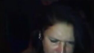 Married Brunette MILF Swinger Wife Gets Gangbanged in Homemade Threesome with Hubby POV