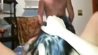 Amateur Bisexual Threesome with Cunnilingus and Group Sex