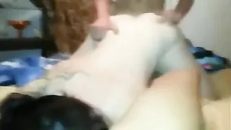 Amateur Bisexual Threesome with Cunnilingus and Group Sex