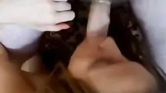 Amateur Brunette Gets Gangbanged in Homemade Threesome #Wife, #3some