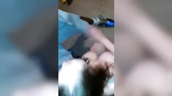 Interracial Swingers' Wife Gets Double Facial in Amateur Homemade Threesome