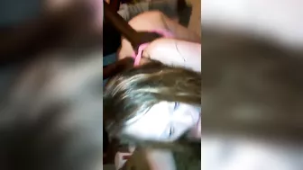 Interracial Swingers' Wife Gets Double Facial in Amateur Homemade Threesome