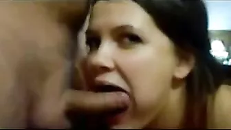 Married MILF Swallows Cum with Stranger in Amateur Homemade Threesome