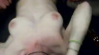 Married MILF Swinger Wife Gangbang Threesome with Two Guys