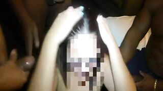 Interracial Amateur Swingers' Hotel Room Gangbang with Big Black Cocks