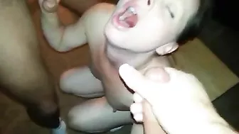 Married MILF Gets Double Facial in Homemade Threesome with Husband & Friend