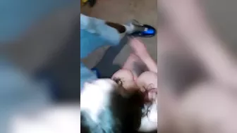 White Slut Swallows Multiple Loads of BBC & CM