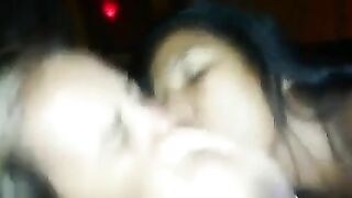 Messy Latina Threesome Facials with Amateur BJs and Cumshots