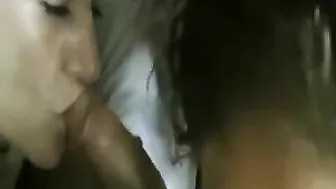 Amateur Swinger Homemade Threesome Blowjob