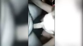 Amateur Brunette Gangbang Threesome with Big Boobs and Cuckold Spitroast