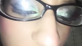 Naughty Nympho Homemade Threesome with Glasses and Whores