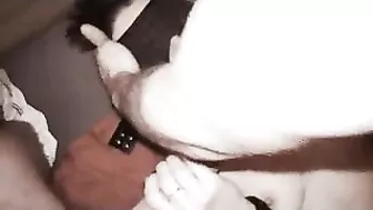 French Wife 3-way Blowjob with Big Dicks & Cuckold Hubby