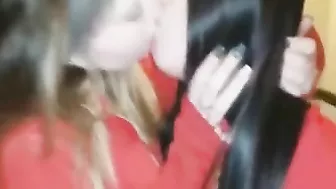 Amateur Lesbians Lick Pussy in Homemade Threesome