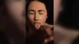 Wife Wild Threesome with Hubby & Buddy - Cum-Filled Facial!