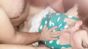 Redhead Submissive Rough Threesome with Cum in Mouth