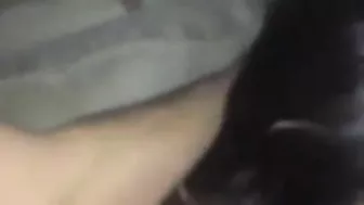 Homemade Threesome with Brunette Slut Spitroasted by Two Cocks