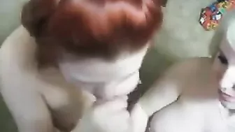 College Girlfriends' Homemade Threesome Blowjob