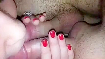 Married MILF Hot Homemade Threesome with Double Cock Treatment and Cumshot