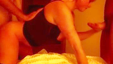Amateur Homemade Threesome with Cuckold Hubby and Swinger Friends