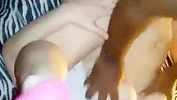 Interracial Gangbang with Busty Chubby Amateur and Big Black Cock