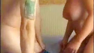 Amateur Wife Threesome with Big Boobs and Cuckold Hubby