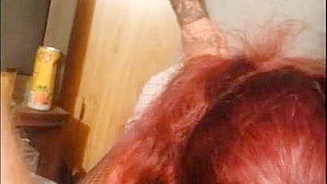 MILF Redhead Spitroasts Three in Amateur Group Sex