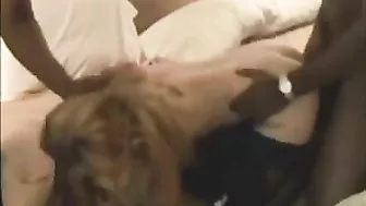 MILF Wild Interracial Gangbang with Big Black Cocks