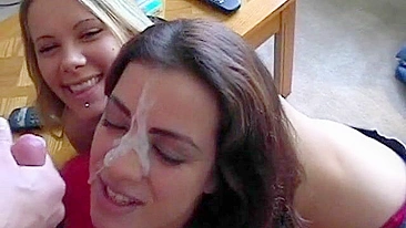 Amateur Threesome Cumshots and Facials - Homemade Porn Video