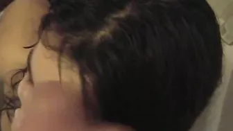 College Teens' Homemade Threesome with Double Facials and Blowjobs