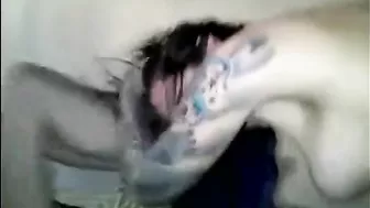 Amateur Threesome with Tattooed Girlfriend and Friend Amateur Threesome with Tattooed Girlfriend and Friend