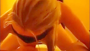 Blonde MILF Gets Gangbanged in Homemade Threesome with Cuckold Hubby and Friend