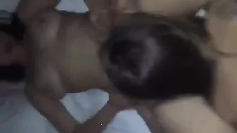 Bisexual Girlfriend Homemade Threesome with Her Friend
