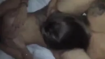 Bisexual Girlfriend Homemade Threesome with Her Friend